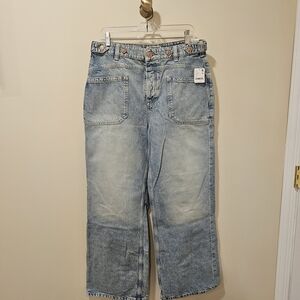 Free People Palmer Cuffed Baggy Jeans Size 30 NWT La La Land